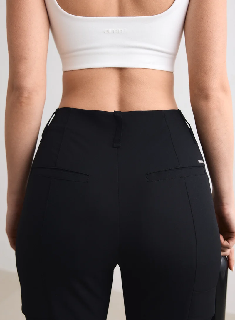 Black Straight Leg Cargo Pants