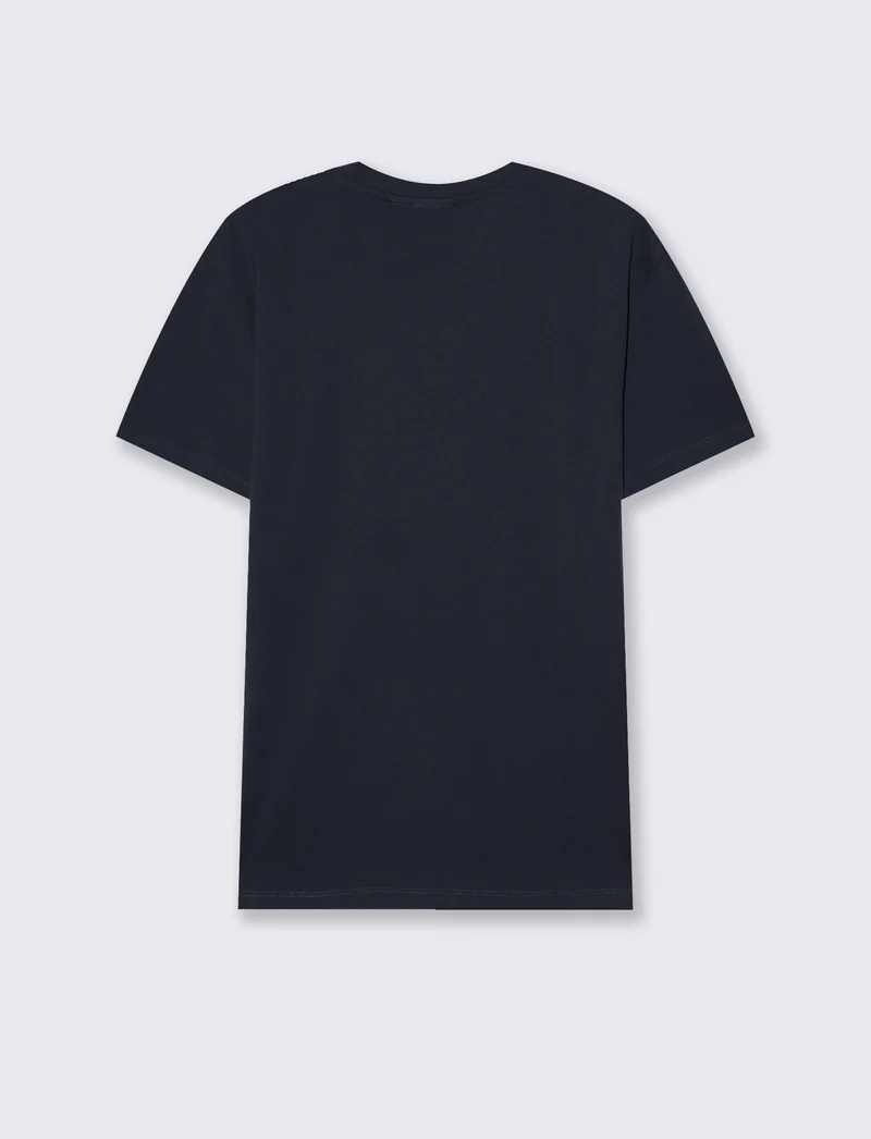 T-SHIRT BASIC IN COTONE PREMIUM REGULAR FIT - Blu