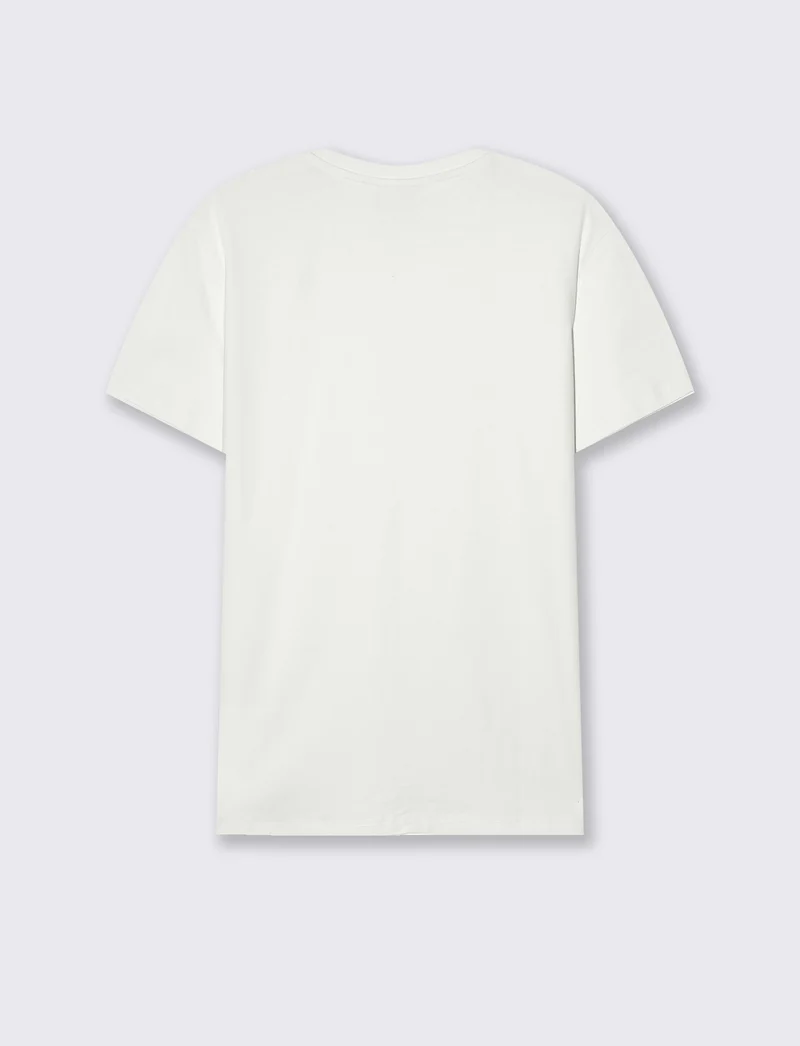 T-SHIRT BASIC IN COTONE ELASTICIZZATO SLIM FIT - Bianco