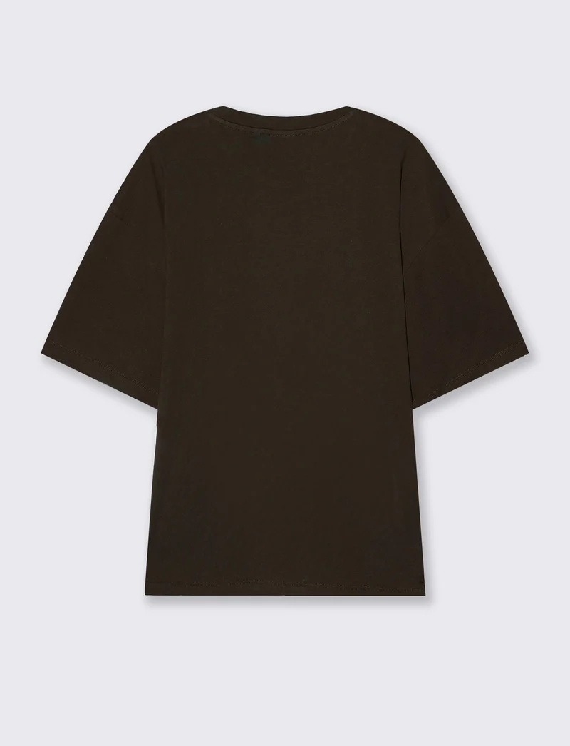 T-SHIRT BASIC IN COTONE BOXY FIT - Moro