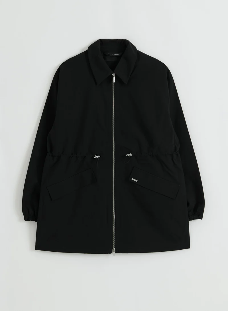 Black Waterproof Zip Jacket