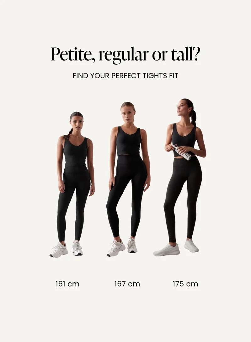 Black Ribbed Seamless Tights