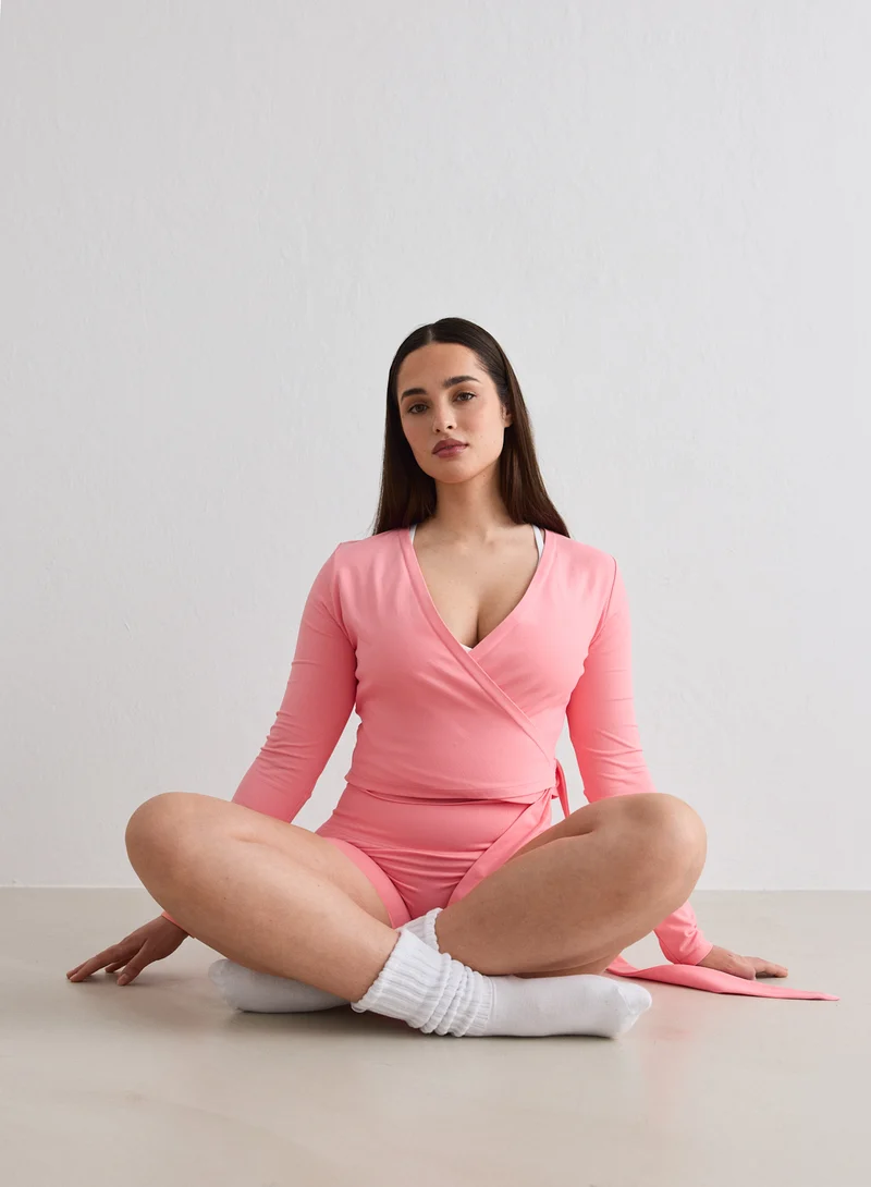 Blush Shape Seamless Wrap Long Sleeve