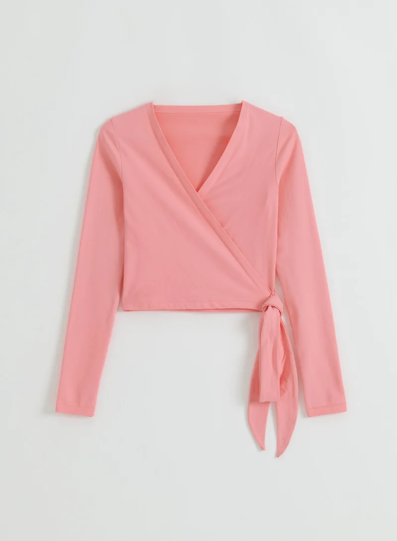 Blush Shape Seamless Wrap Long Sleeve