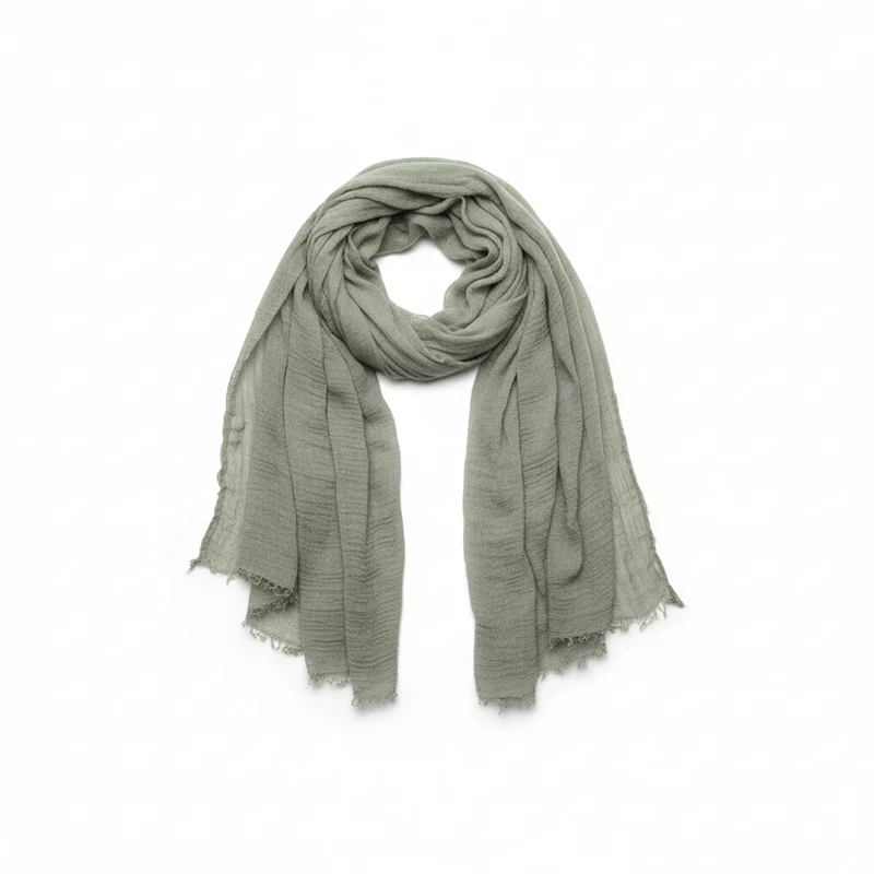 Foulard donna unito sfrangiato - Verde