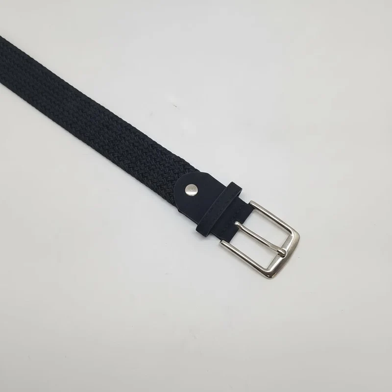 Cintura uomo intrecciata elastica - Nero