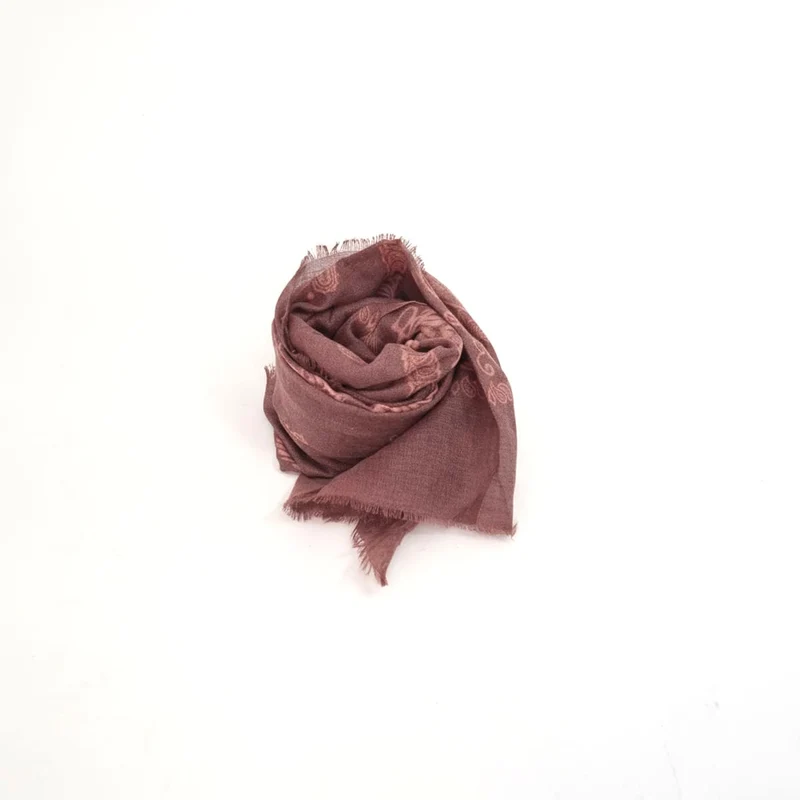 Foulard effetto lino paisley - Bordeaux