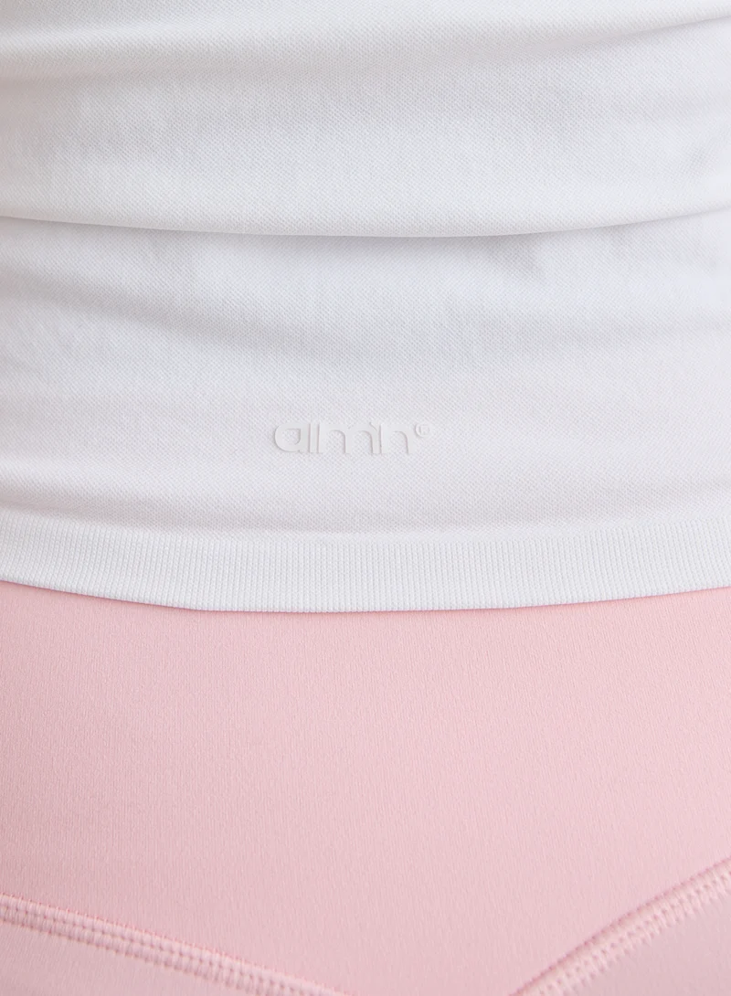 White Shape Seamless One Shoulder Bralette