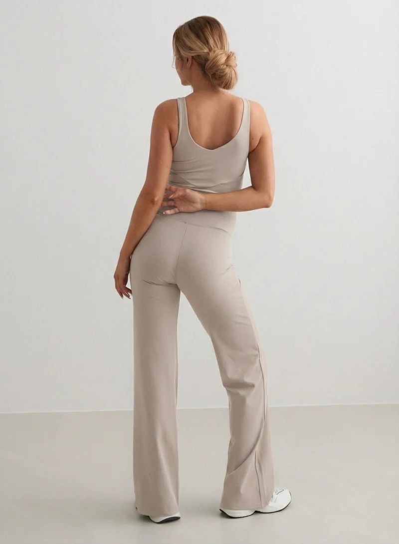 Dark Clay Sense Maternity Wide Pants