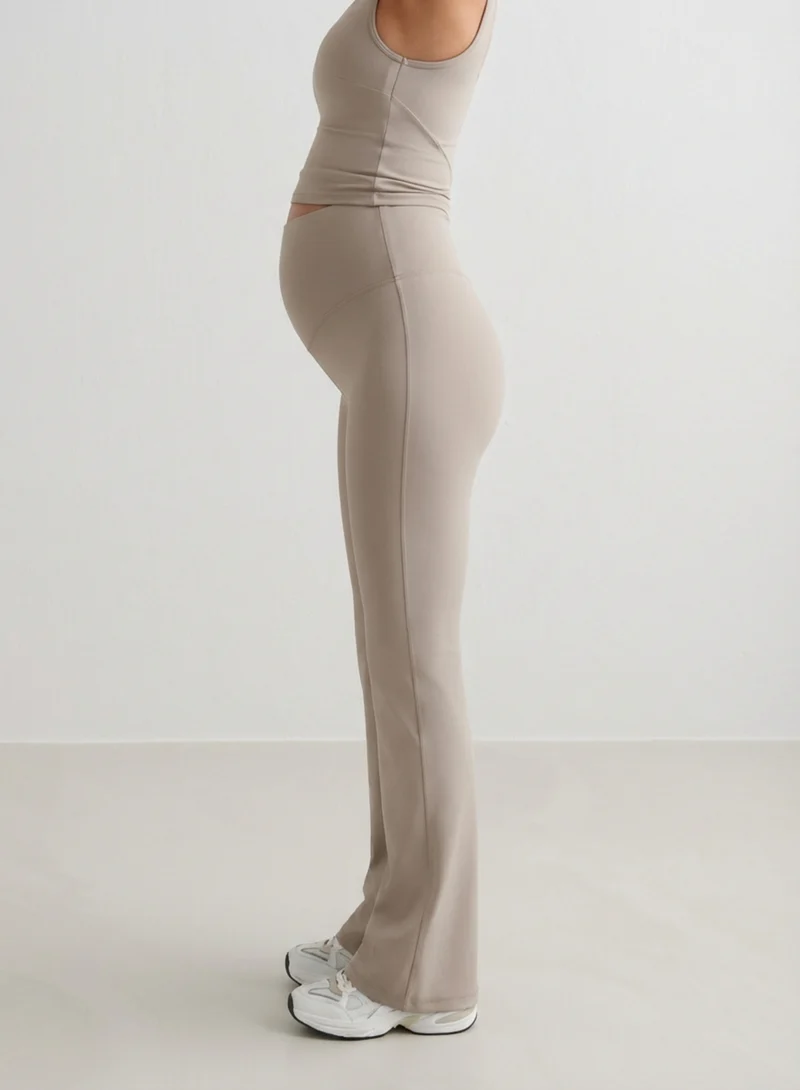 Dark Clay Sense Maternity Wide Pants
