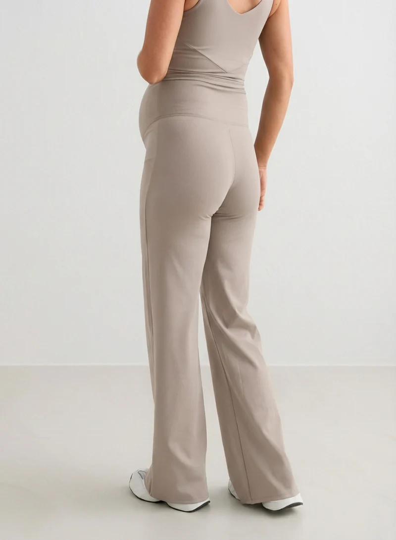 Dark Clay Sense Maternity Wide Pants