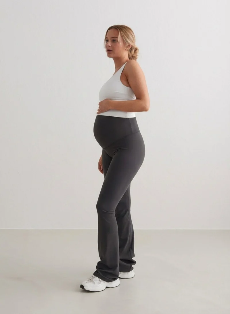 Shadow Grey Sense Maternity Flare Tights
