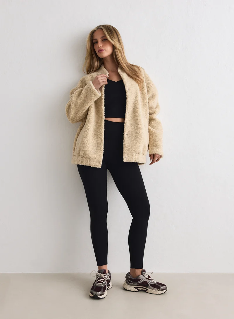 Café Au Lait Pile Coach Jacket