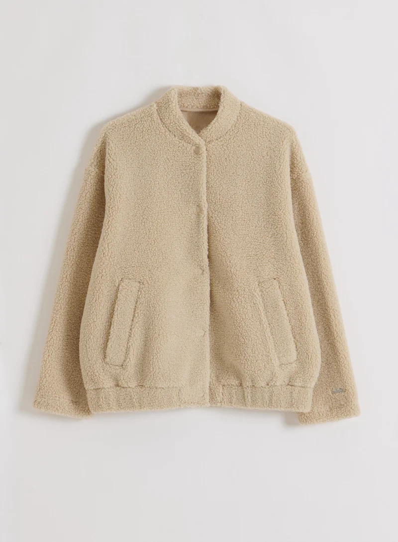 Café Au Lait Pile Coach Jacket