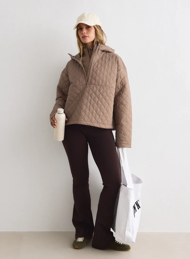Espresso Cropped Quilted Anorak