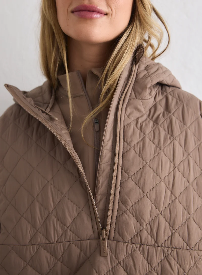 Espresso Cropped Quilted Anorak