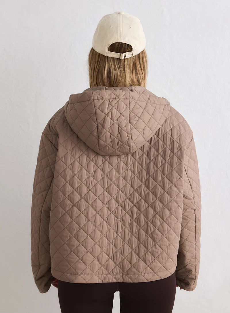 Espresso Cropped Quilted Anorak