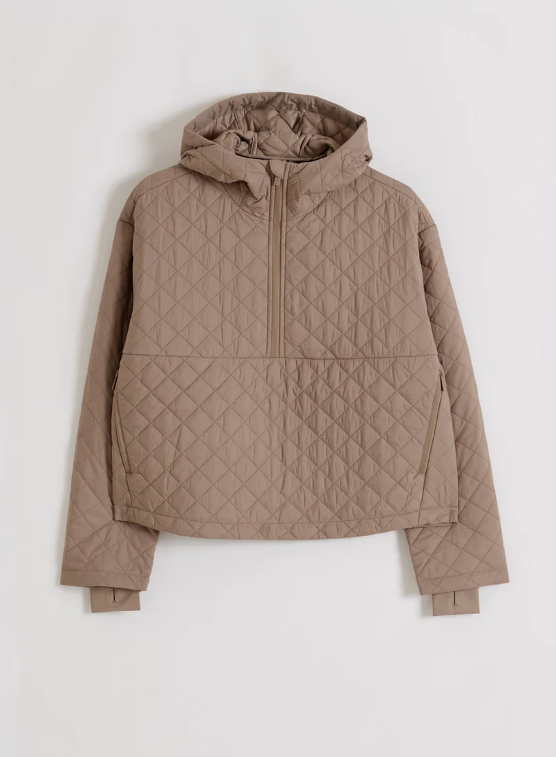 Espresso Cropped Quilted Anorak