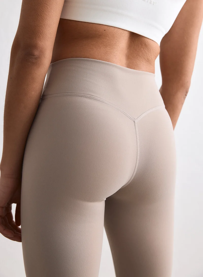 Dark Clay Sense Mid Waist Flare Tights