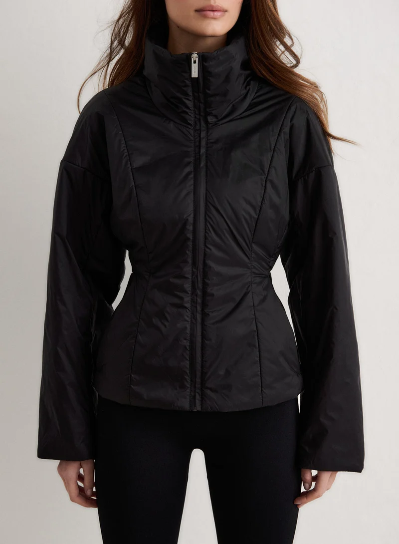 Black High Neck Contour Jacket