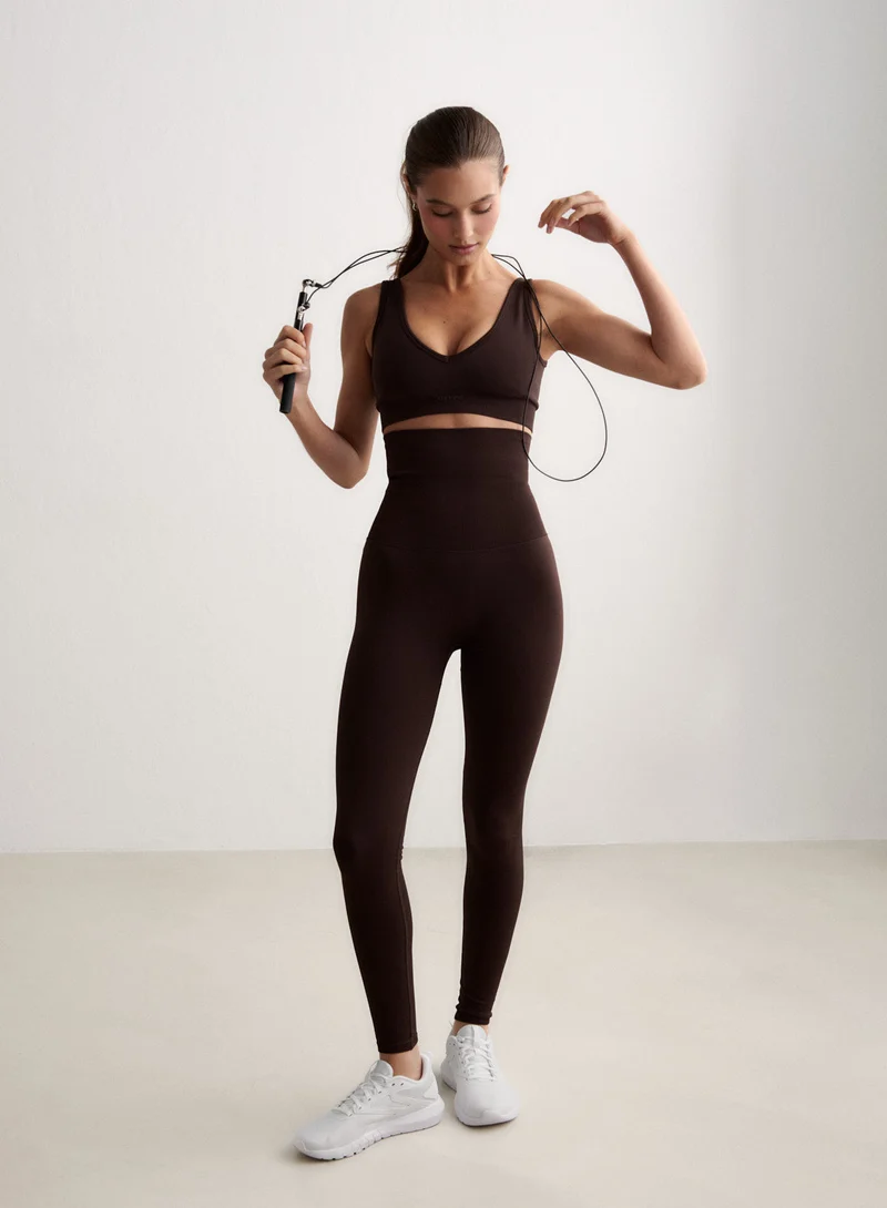 Chocolate Shape Seamless Core Control Tights