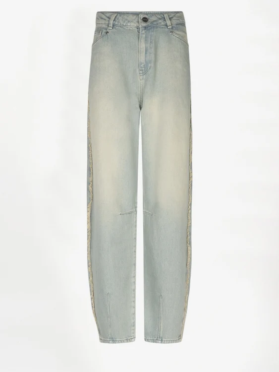 Brave fringed barrel leg jeans