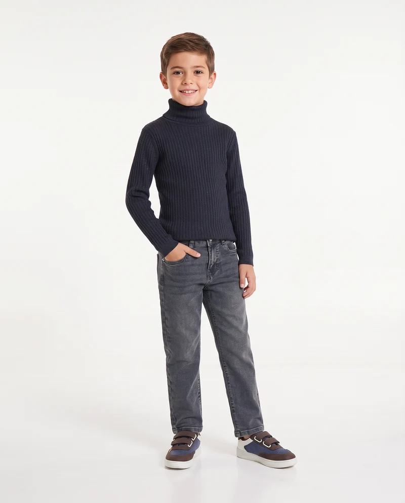 Maglia Collo Alto Calda e Confortevole - Blu