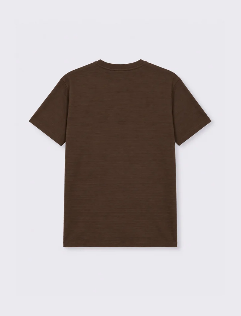 T-SHIRT JACQUARD EFFETTO RIGHE - Moro