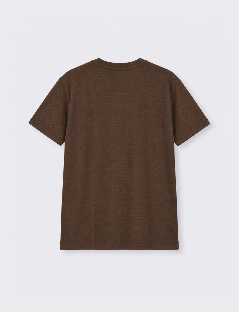T-SHIRT WAFFLE REGULAR FIT - Moro