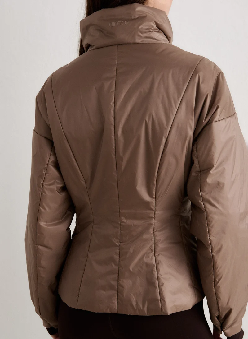 Espresso High Neck Contour Jacket