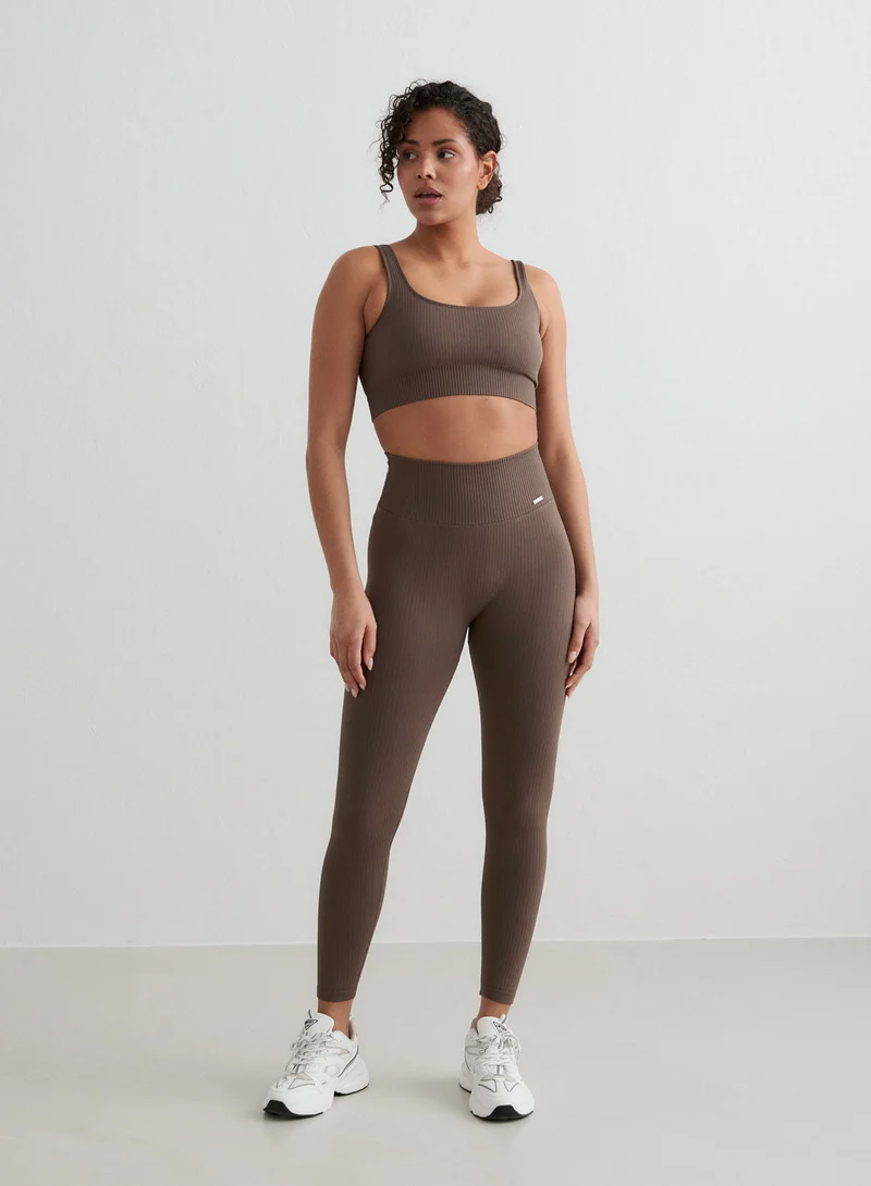 Macchiato Ribbed Seamless Petite Tights