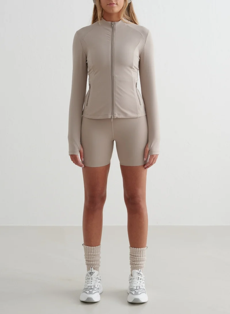 Dark Clay Sense Midi Biker Shorts
