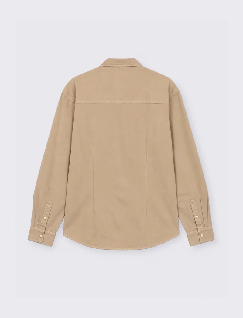 CAMICIA IN DENIM COLORATO - Beige