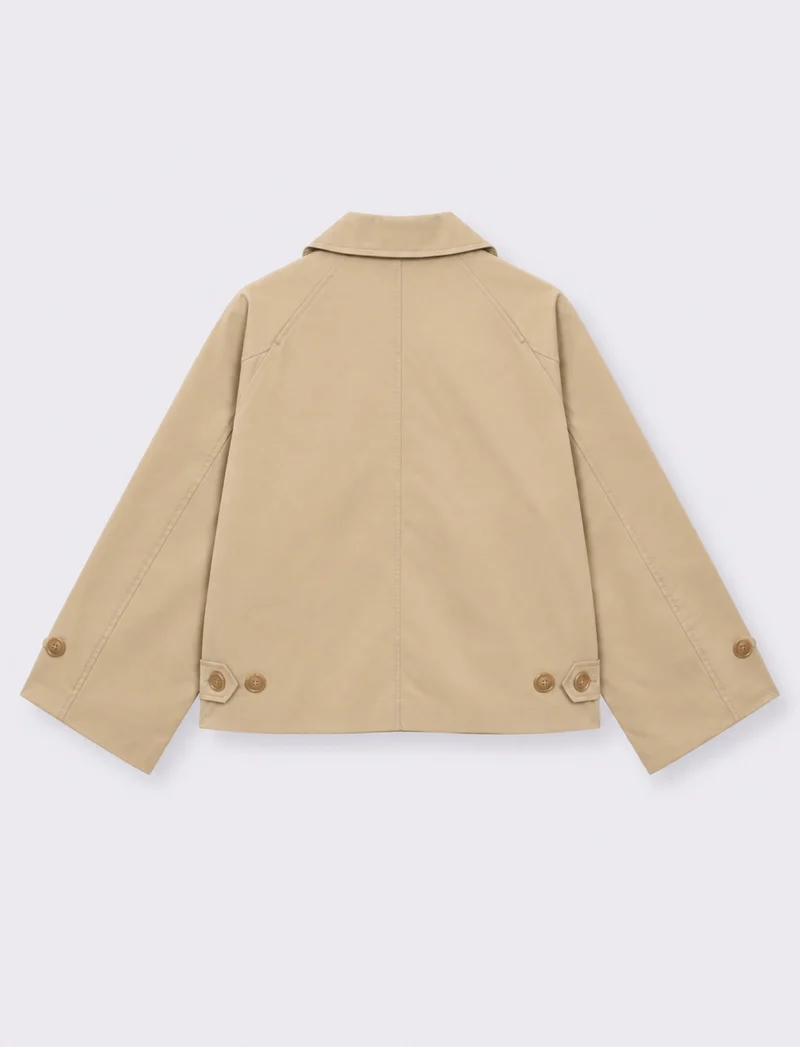 Short trench foderato - Cammello
