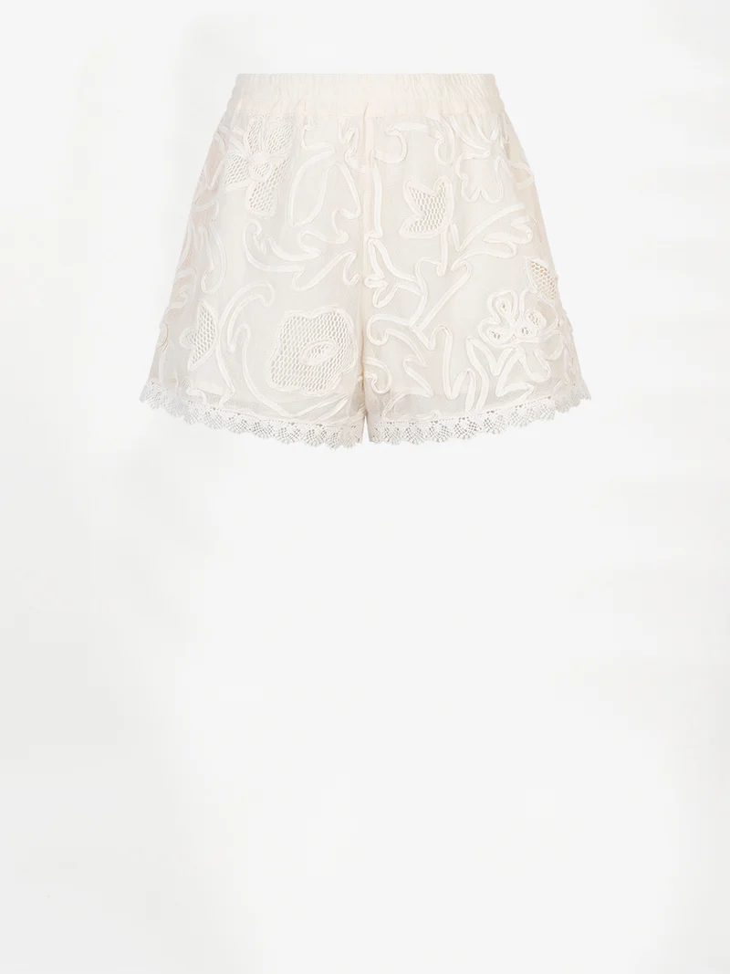 Nive embroidered mesh shorts