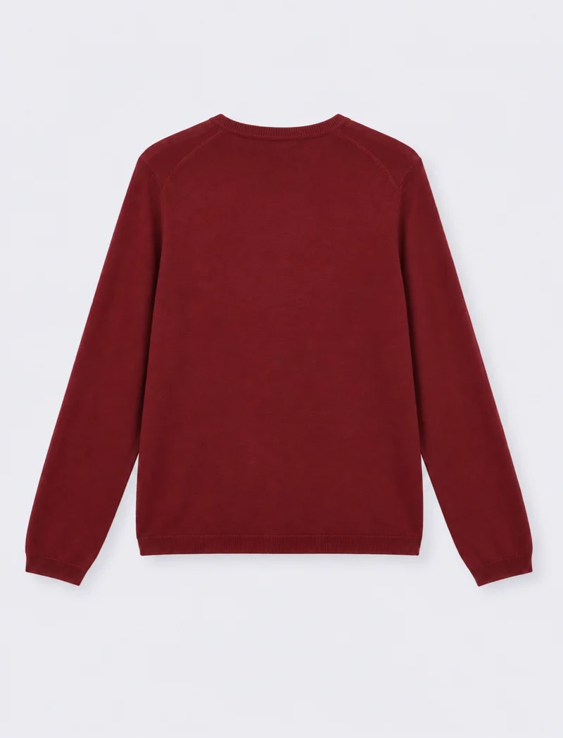 MAGLIA ML CARDIGAN - Rosso rubino