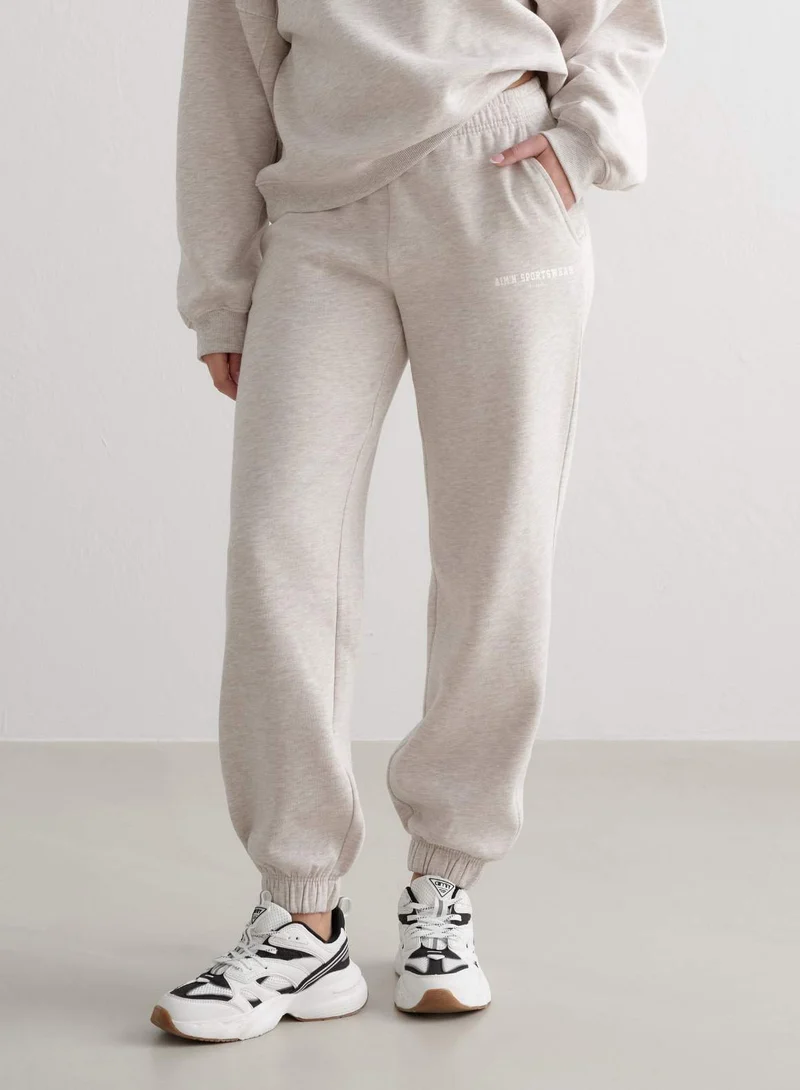 Beige Melange Classic Sweatpants