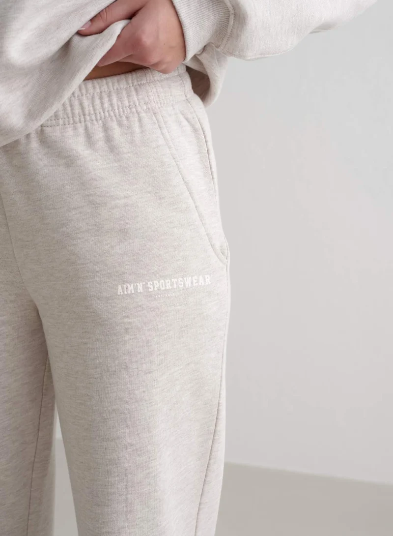 Beige Melange Classic Sweatpants