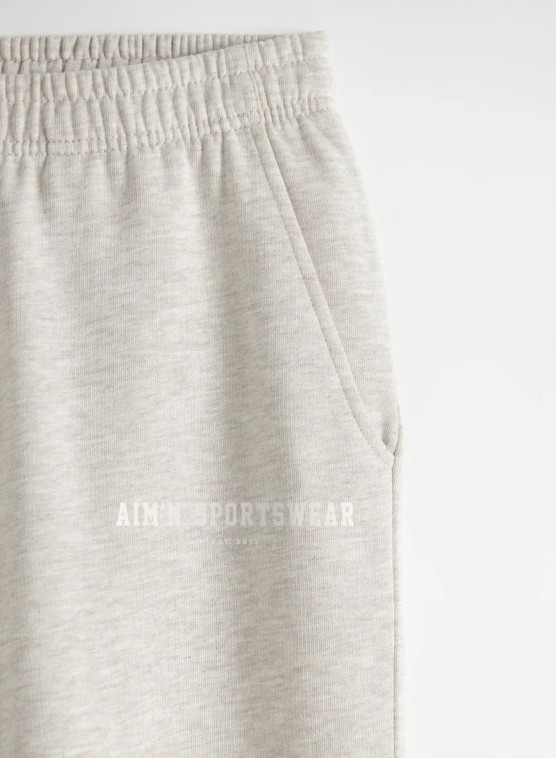 Beige Melange Classic Sweatpants