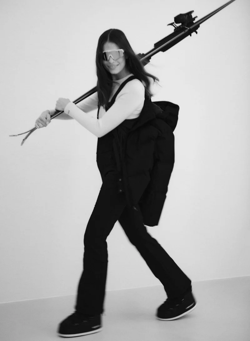 Black Stretch Thermo Bib Pants