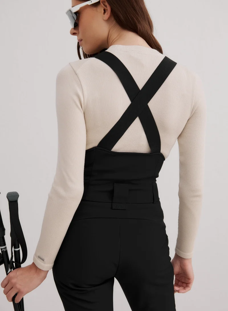 Black Stretch Thermo Bib Pants