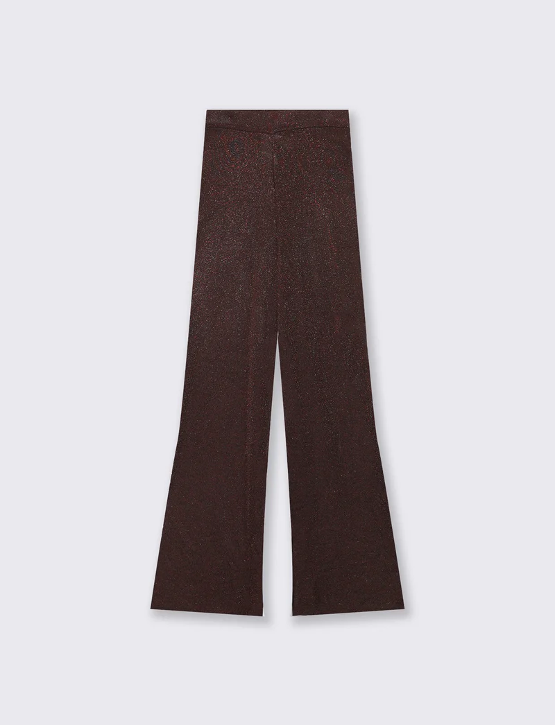 Pantaloni in maglia con elastico in vita - Moro