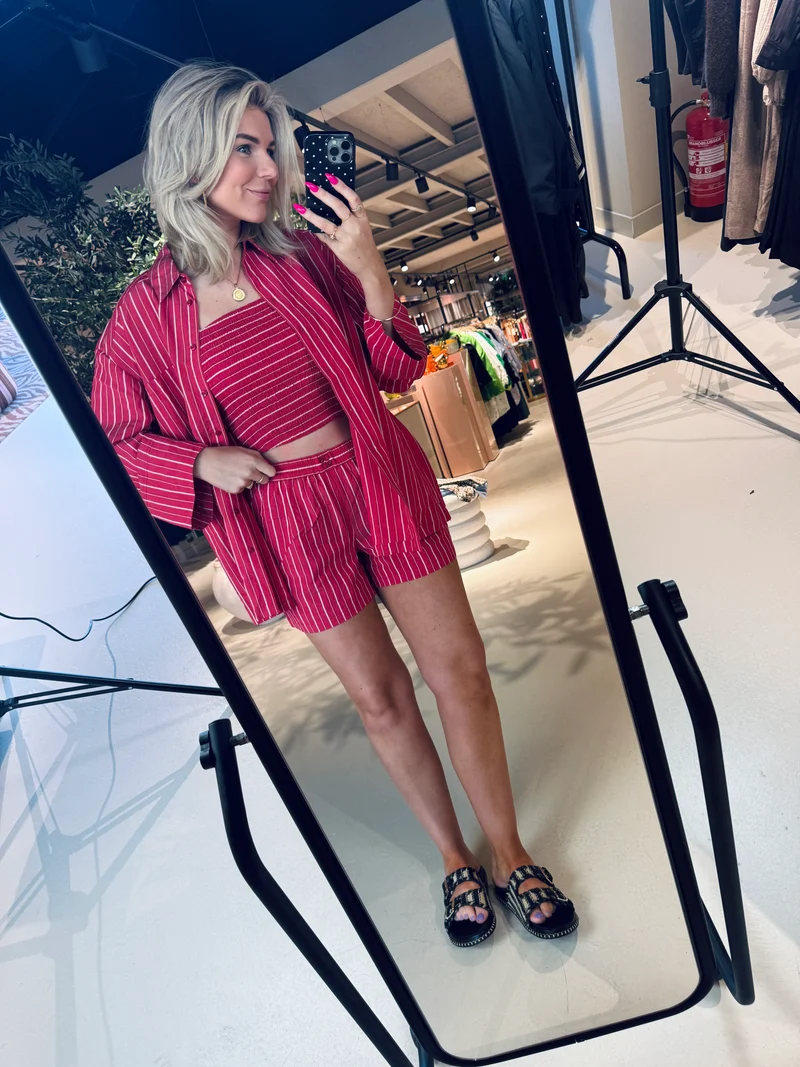 Riven striped shorts