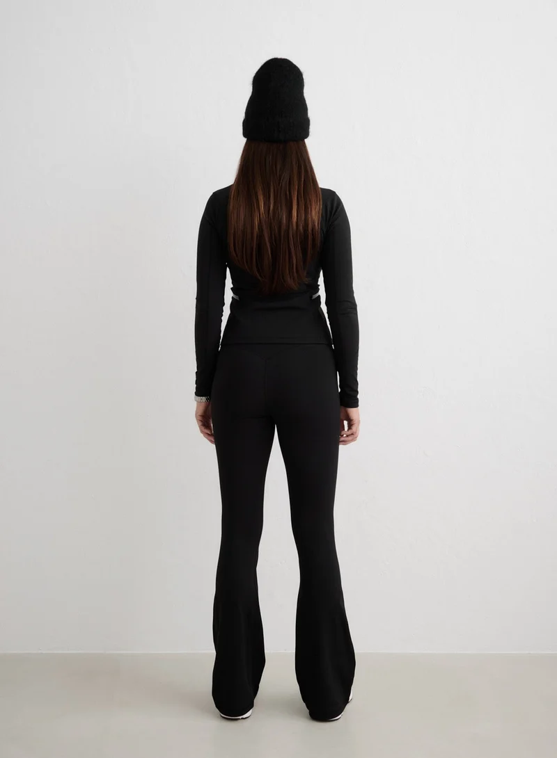 Black Warming Flare Petite Tights