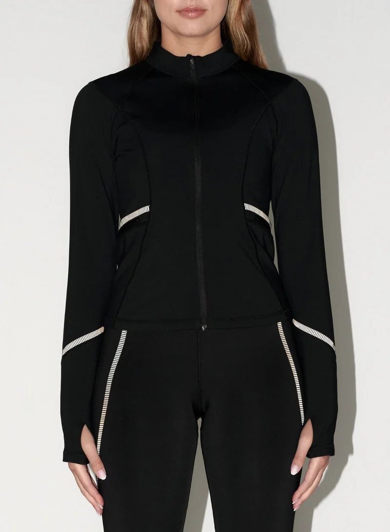 Black Reflective Warming Zip Jacket
