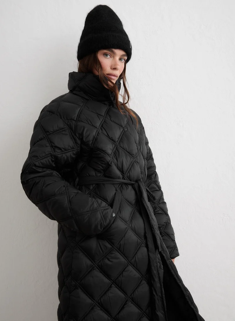 Black Quilted Coat