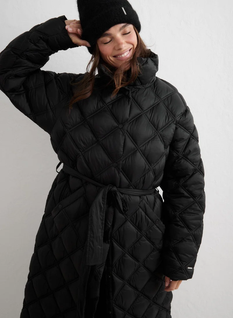 Black Quilted Coat