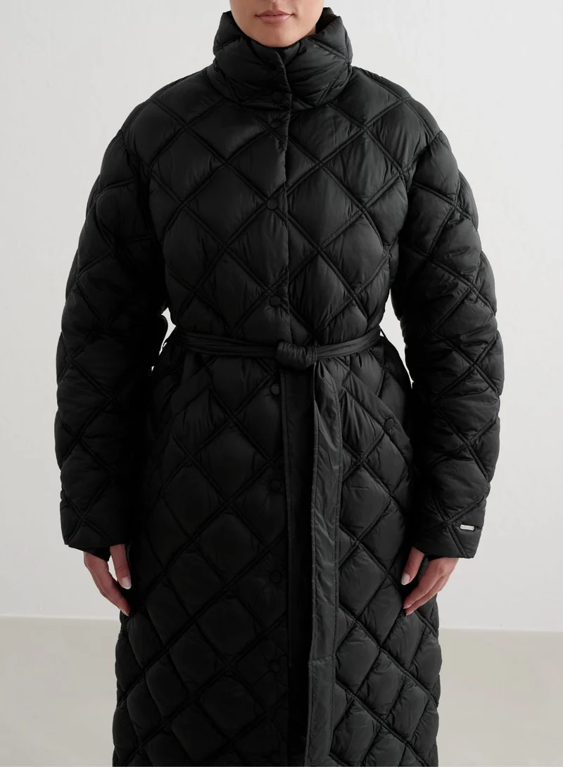 Black Quilted Coat