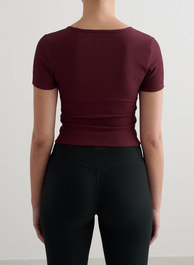 Cherry Ribbed Performance Short Sleeve