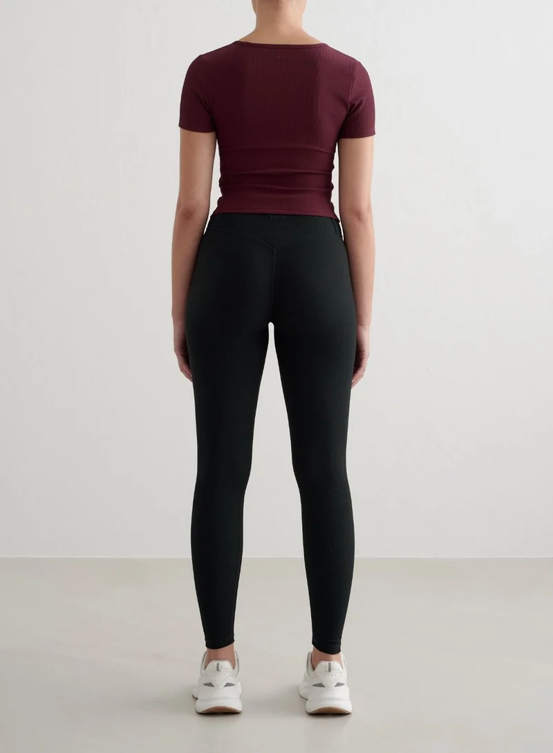 Cherry Ribbed Performance Short Sleeve
